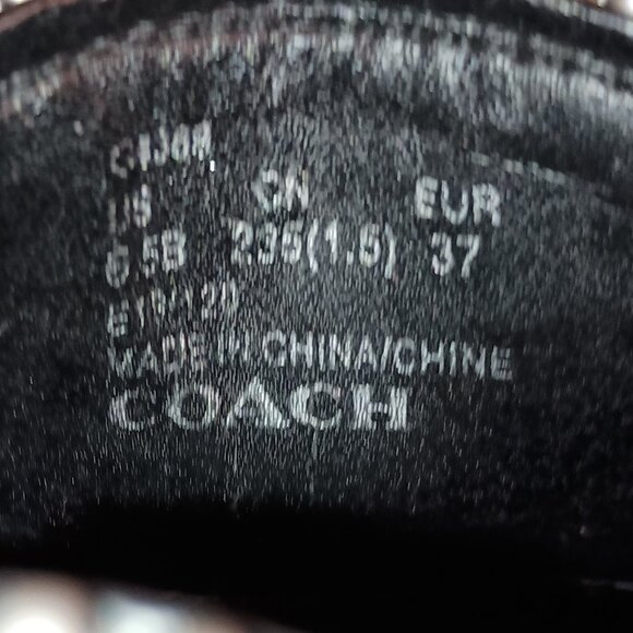 Coach Bowery Beadchain Black Leather Ankle Boots Women’s Size 6.5 B – Very Good - Picture 14 of 16